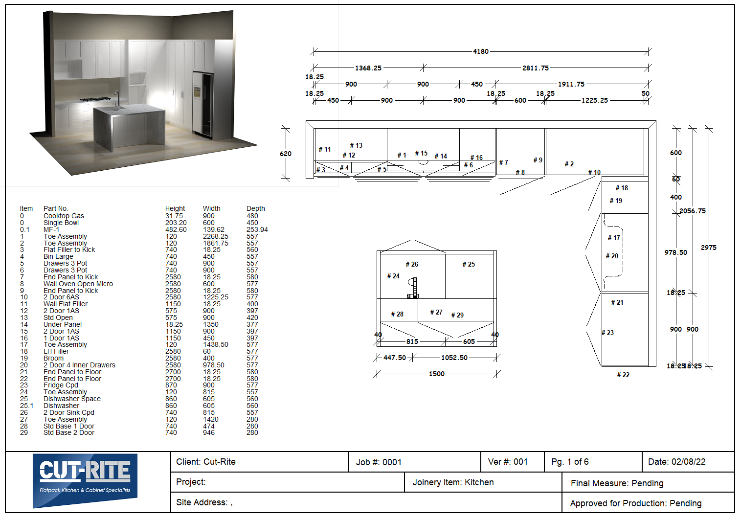 Cut rite Custom Order Flat Pack Online